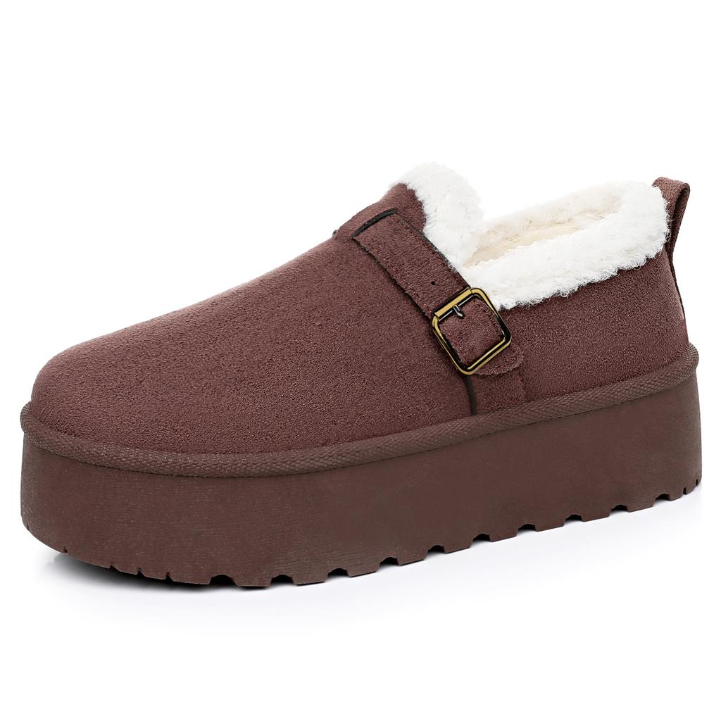 Zapatos de terciopelo de invierno para mujer talla grande zapatos de algodón TEMU botas de nieve botas de algodón con plataforma para aumentar la altura zapatos cálidos y esponjosos