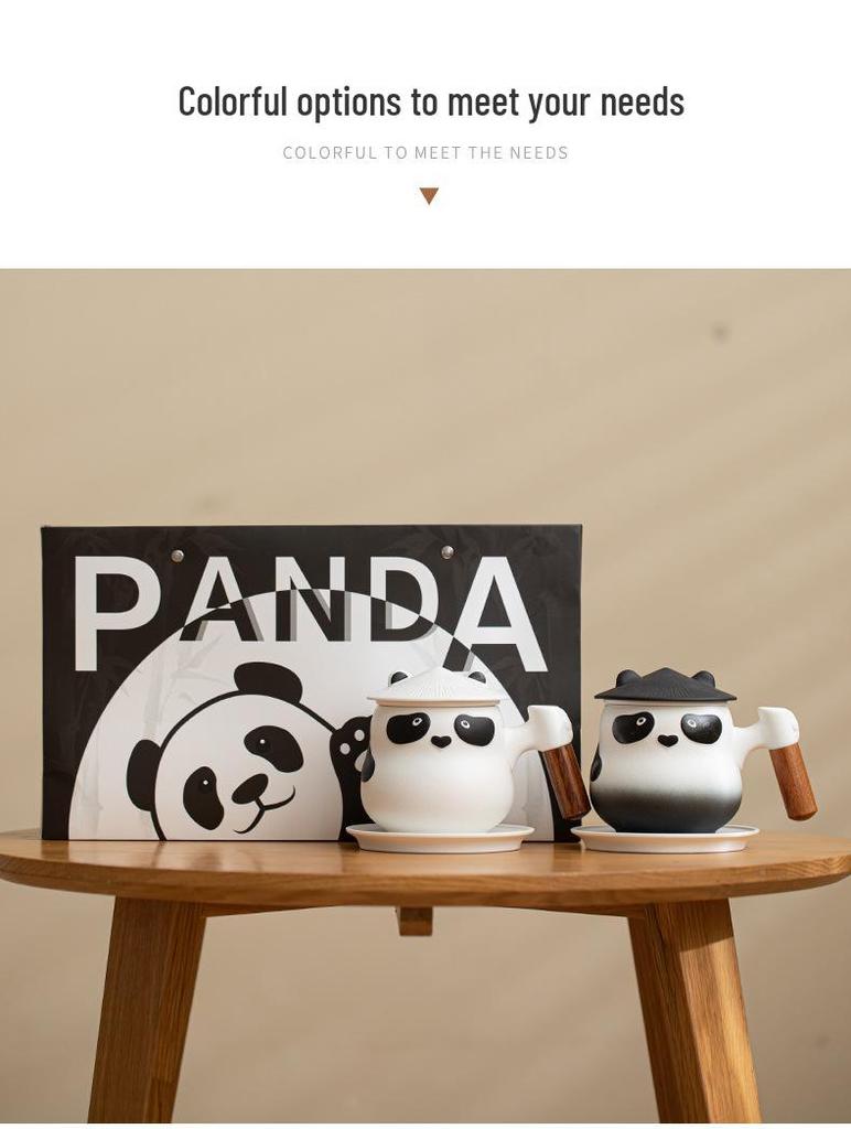 Panda Ceramic Tea & Water Separation Mug for Home & Office