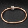European & American 65MM 18K Gold Stainless Steel Bracelet with Ceramic Clay & Rhinestone Inlays