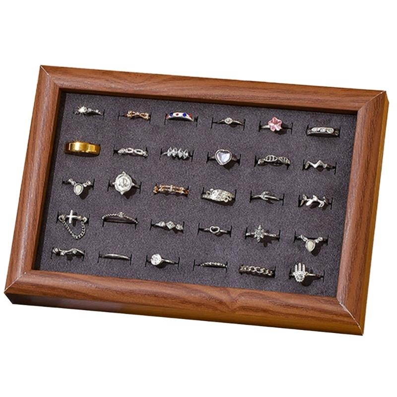 Elegant Jewelry Display Tray Convenient Accessories Holder Plate Dustproof Earrings Necklaces Bracelets Organizer
