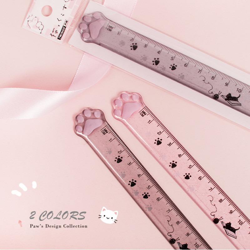 15cm Cat Claw Ruler Student Creative Stationery Transparent Plastic Drawing Measuring Office Gadgets Kawaii Accessories
