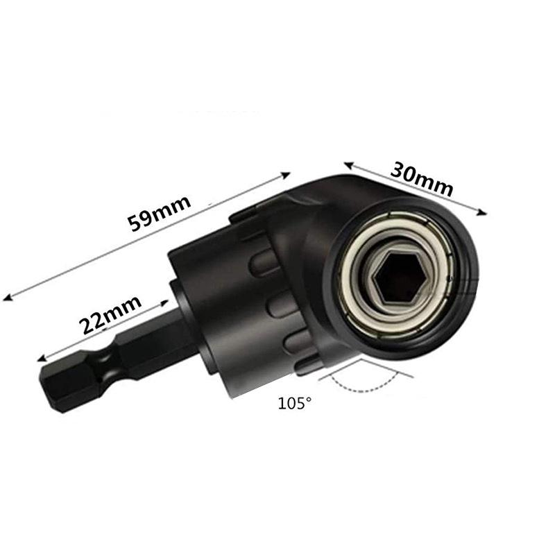 

1 шт. шестигранный наконечник 105 градусов, угловой адаптер для отвертки, черный, серебристый, регулируемые биты для точного сверления