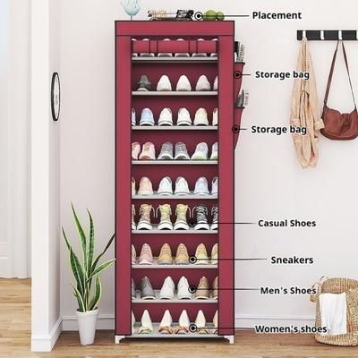 Schuhschrank aus Metall, große Kapazität, Schuhschrank, Vlies-Korridor-Eingangshalterung, mehrschichtiger Schuhregal-Organizer