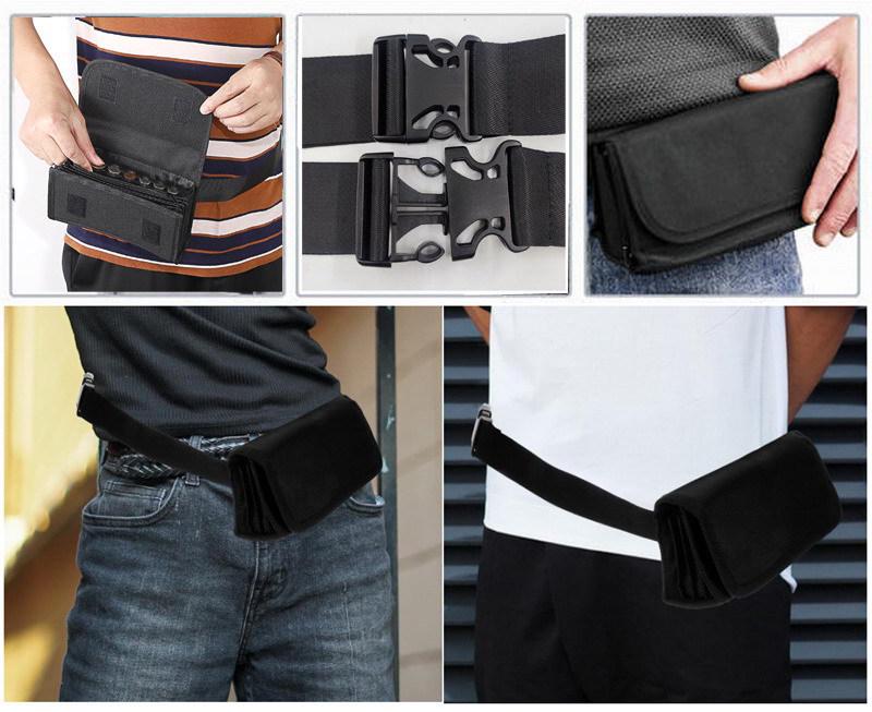 USD Coin Tube 600D Oxford Cloth Fanny Pack – Wallet Storage & Change Bag