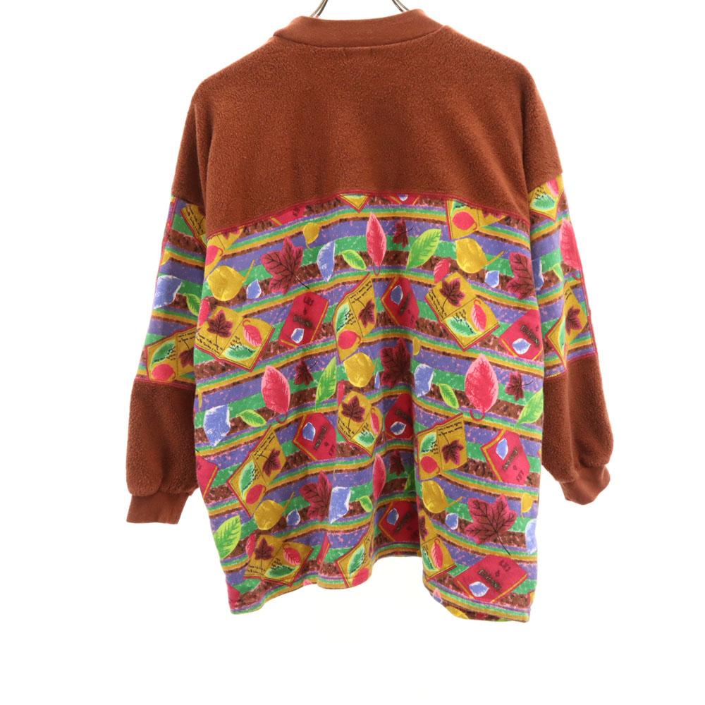 Kenzo 90s Old All-over Pattern Switching Long Sleeve Sweat 150 Orange Kid's Used