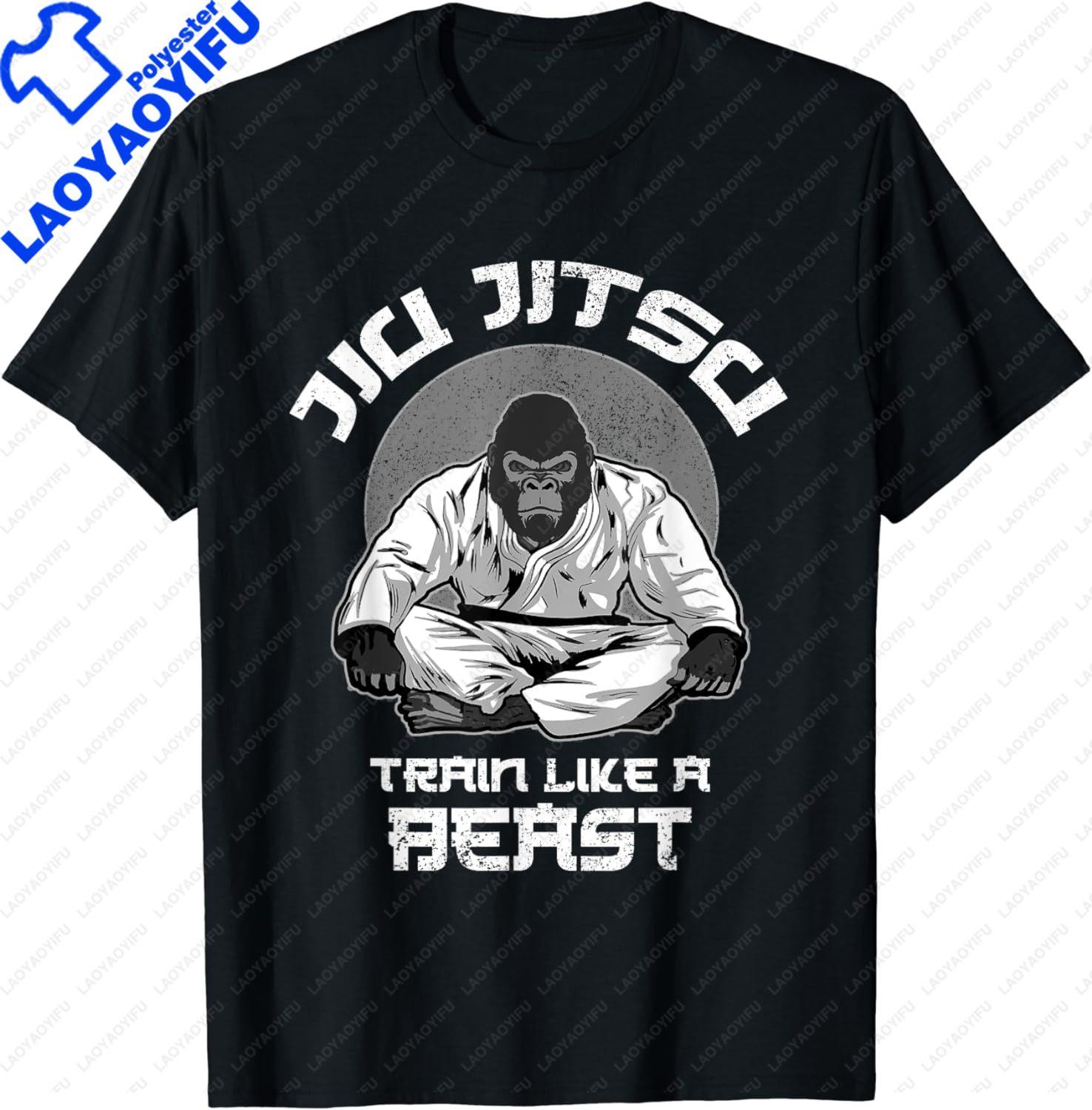 Train Like A Beast Jiu Jitsu BJJ Grappling MMA Gorilla TShirt Graphic T Shirts Unisex Clothing Tops Camisetas S