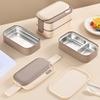 Bento Boxes Double Layer Student Food Storage Container Keep Warm Sealing Boxes 304 Stainless Steel Lunch Box for Office