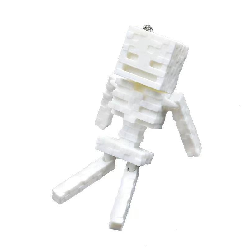 Pixelated Skull Collectible Figurine, Retro 8-bit Game Plastic Ornament, Black & White Pixel Decor for Desk, Car, Home & Office,