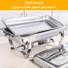 11L Behälter Speisenwärmer für Catering Buffet Set Rechteckige Chafing Dish Faltbar Edelstahl Quadratischer Buffet Kocher Gericht Set