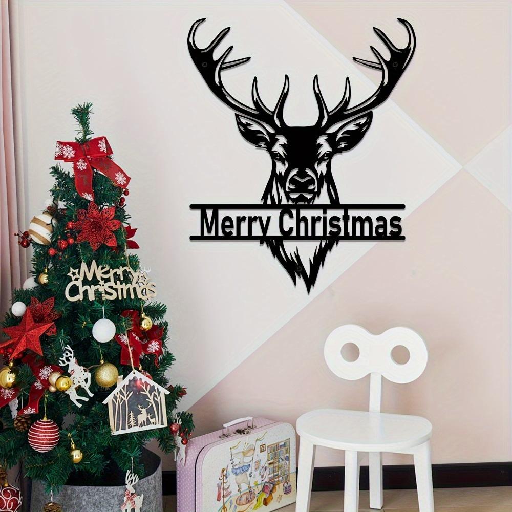 Unique Tailorable Metal Deer Wall Sculpture Antlers Custom Hunting Name Plaque Artistic Holiday Decor Living Room