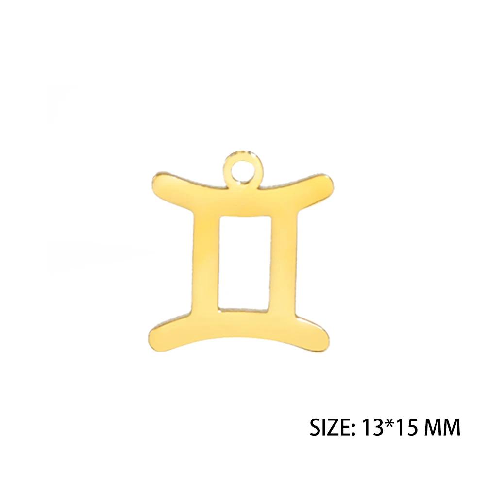 Teamer 12 Stück/Los Tierkreiszeichen Anhänger Edelstahl Horoskop Astrologisches Zeichen Anhänger für Halskette Armband Schmuckherstellung