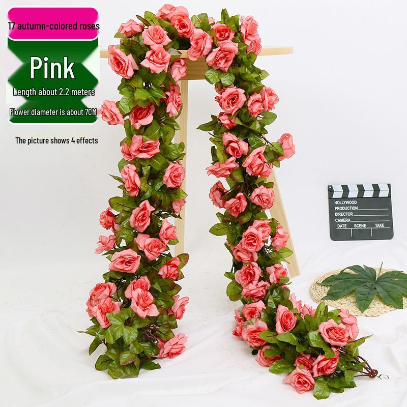 Artificial Rose Vine Decoration for Wedding Ceiling or Water Pipe Cover