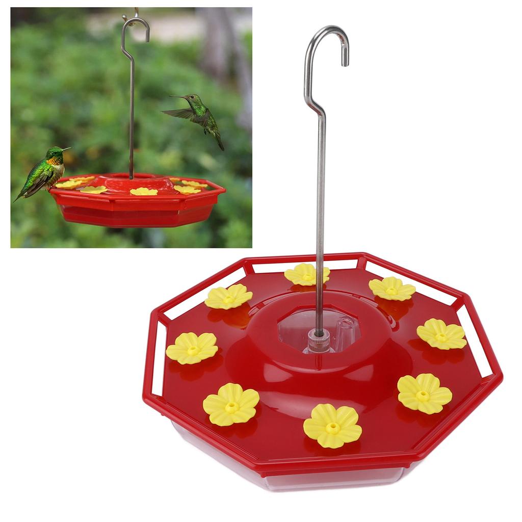 Kolibri-Futterspender 16oz Hängend Auslaufsicher Vogelfutterspender mit 8 Futterstellen für Außen Garten Hof