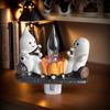1 Halloween Ghost Figurine with Fire and Lights, Cute Ghost Design, Lighting Effect Atmosphere, Desktop Home Holiday Decoration Item