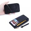 Soft Cowhide Mini Thin Change Purse Women's Fashionable Splicing Small Card Bag Genuine Leather ID Storage