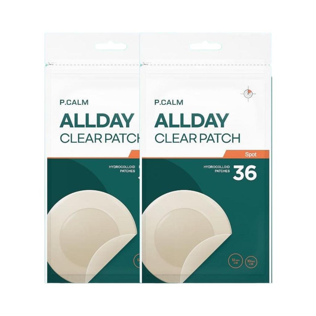 P.CALM All Day Clear Spot Patch 36 Patches 2ea Set - Waterproof & Invisible Blemish Cover Patches