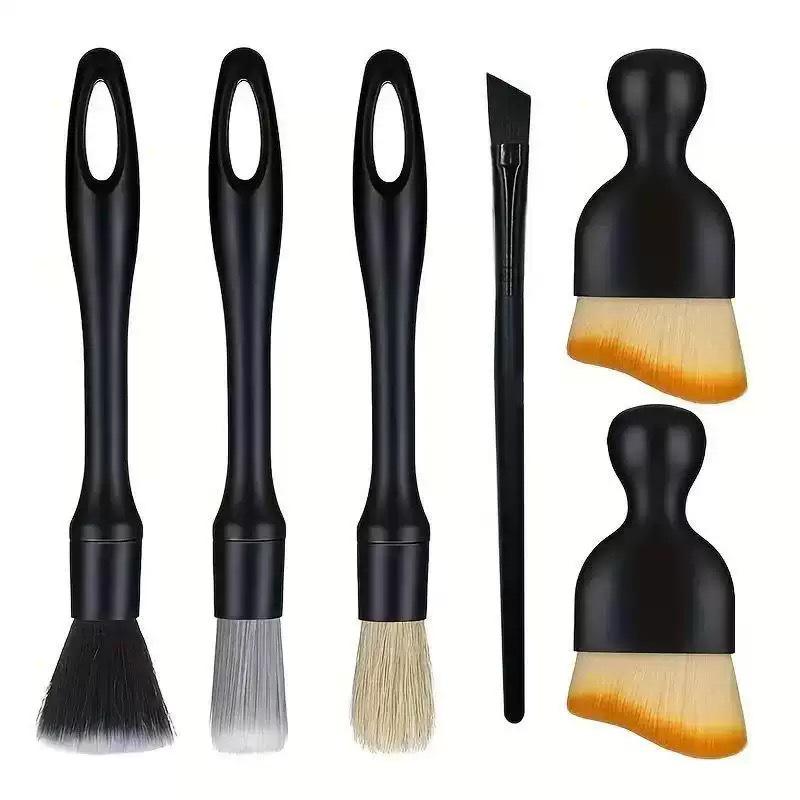 Multi-Purpose Car Cleaning Brush Set: Interior Air Vent, Soft Bristle, Tire Gap & Wash Brushes