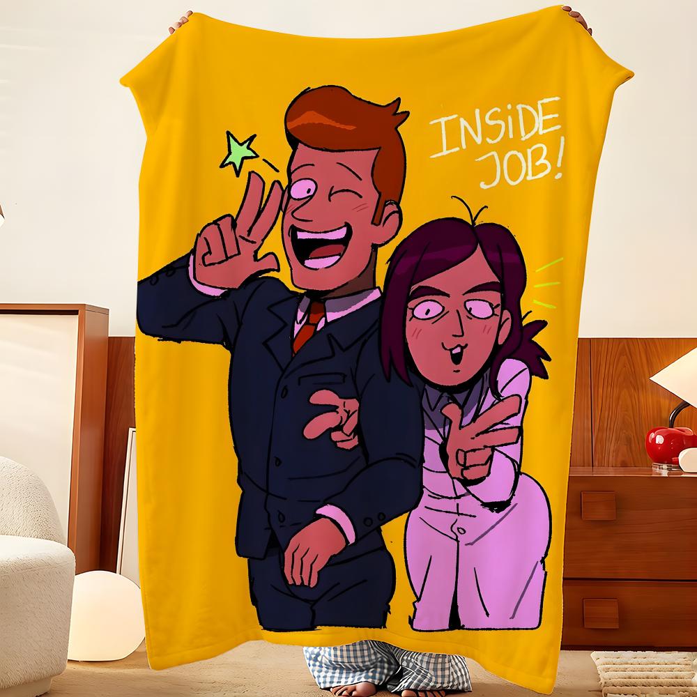 Animation I-Inside J-Job Throw Flannel Throw Blanket, Lightweight Cozy, Durable Washable Cute Cool