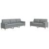 VidaXL Set of 2 Sofas Decorative Cushions Light Grey Fabric, Sofa, Sofa Seat, Recliner Sofa, Sofa 3278335