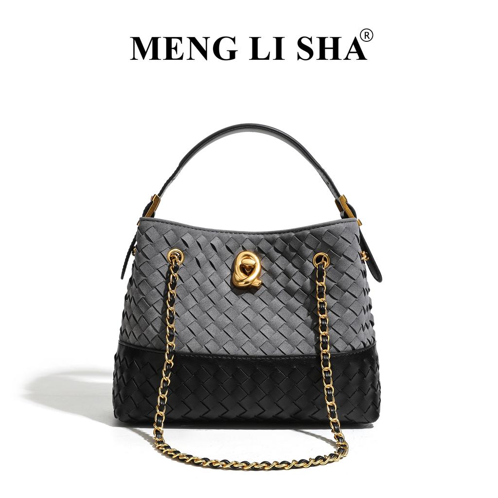 Advanced Retro Frosted Tote Bag Woven Crossbody Bucket Bag Casual Handbag Women's Bag New Single Shoulder Armpit Bag