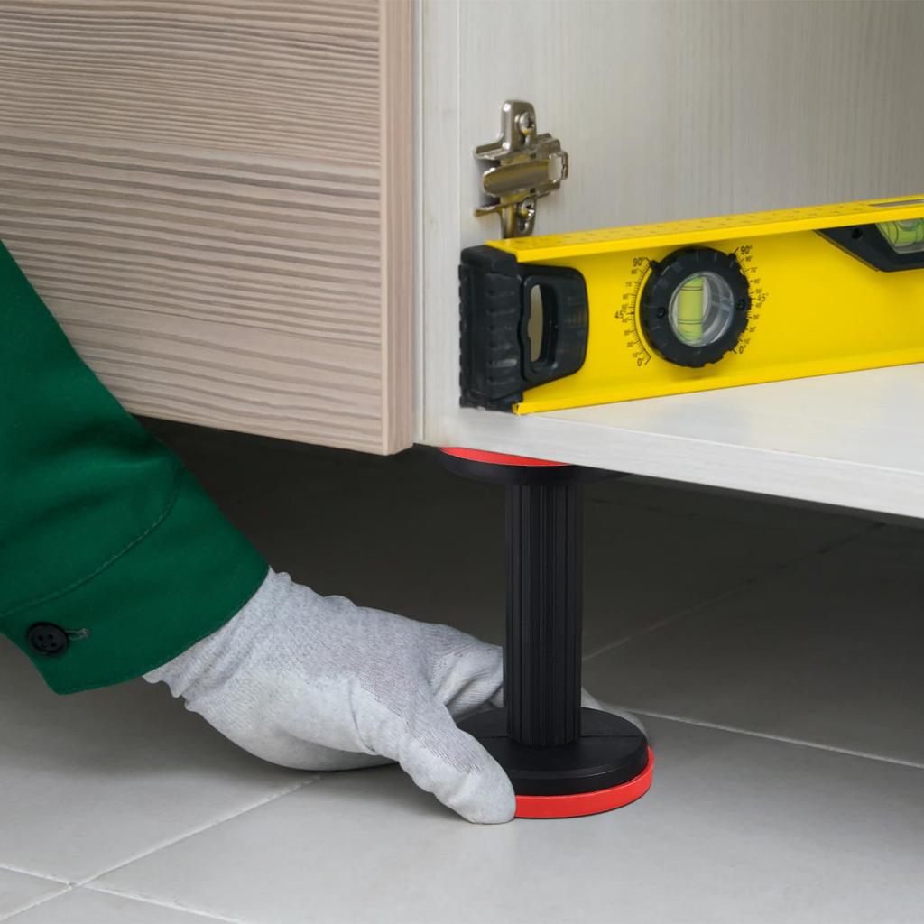 POPETPOP Adjustable Furniture Legs, Set of 2, for Cabinets, Beds, and Tables, Adjustable Height, Easy Installation, Heavy-Duty Nylon
