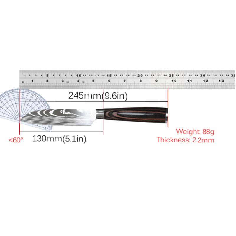 Kitchen Knife Sharp Stainless Steel Chef's Knife Fruit Knife Santoku Knife Small Kitchen Knife Damascus Steel Pattern Knife