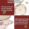 3QT Retro Blumen Emaille Kochtopf - Induktionsgeeignet, Spülmaschinenfest, Perfekt für Suppen, Eintöpfe & Geschenke