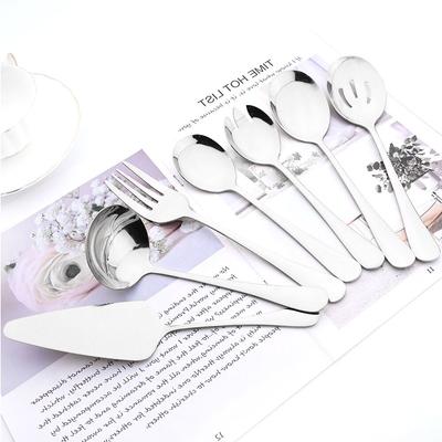 JANKNG 1PCS Silver Tableware Stainless Steel Cutlery Set Soup Spoon Salad Fork Cake Shovel Dinnerware Set Dinner Kitchen Flatware Set