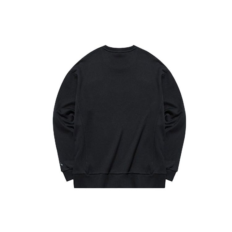 Anta Lifestyle Series Letter Print Pullover Round Neck Sweatshirt Unisex sweatshirt Black 952138732-2