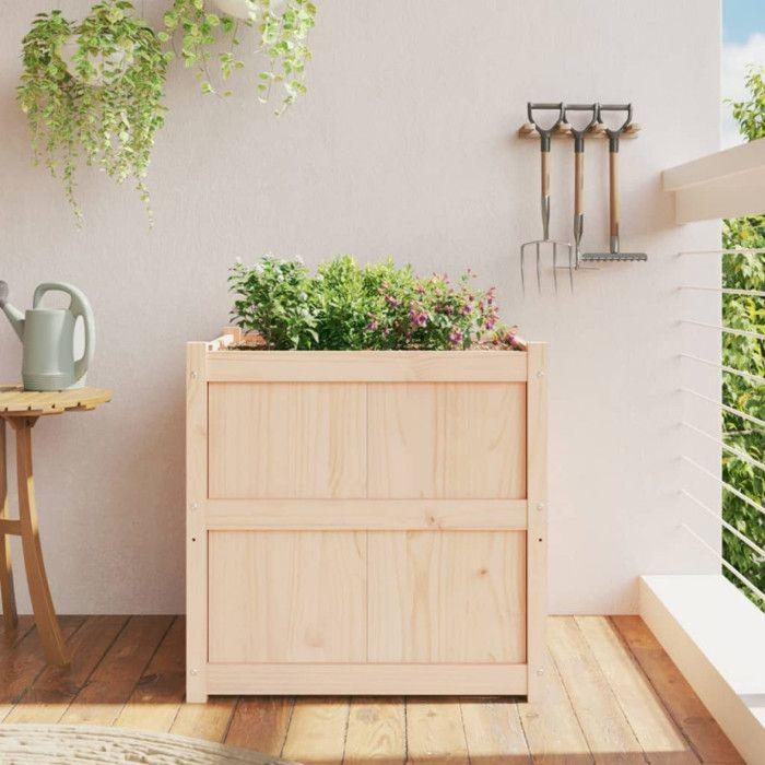 VidaXL Jardinière d'extérieur 70x70x70 cm bois de pin massif 837434