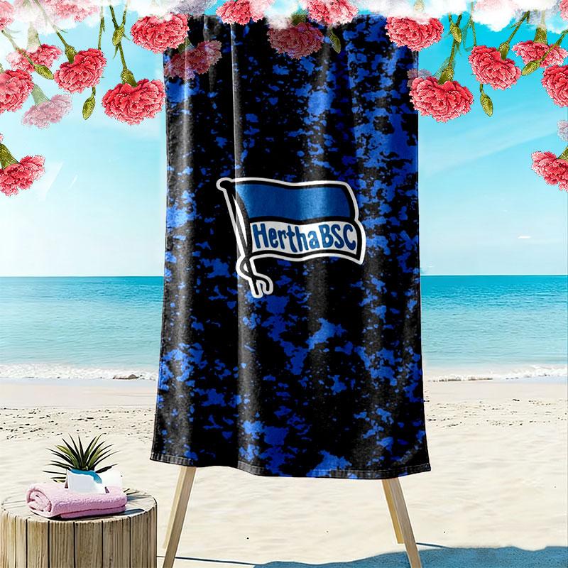 Hertha BSC Print Beach Towel, Large Soft Quick Dry Towel for Beach Camping Swimming