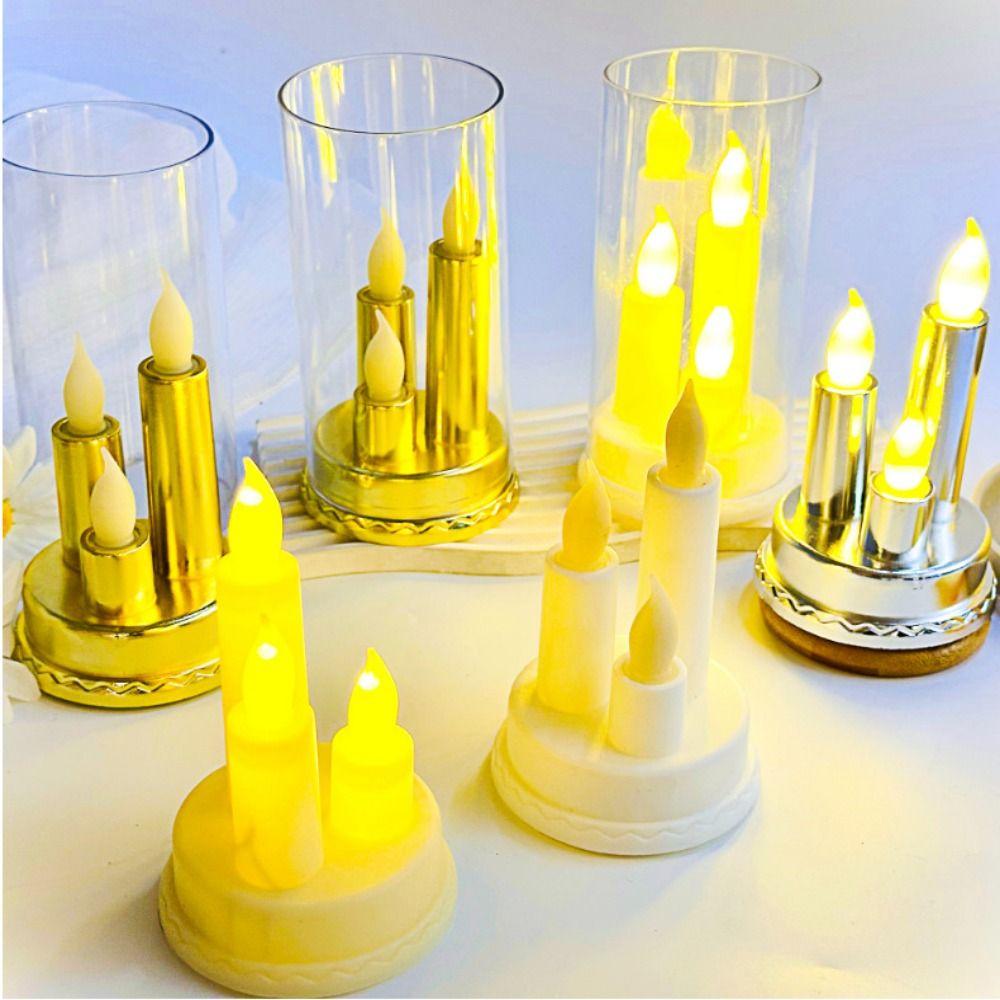 Taper LED Flameless Candle 3 in 1 Flameless Pillar Candle  Christmas Decoration