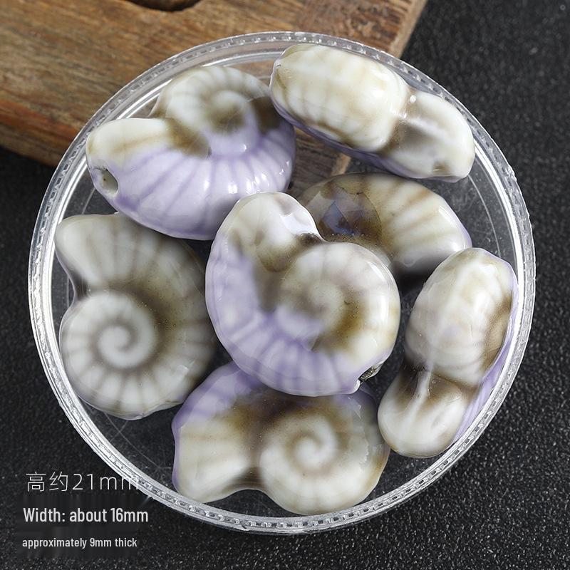 High-Temperature Ceramic Snail & Marine Animal Beads for DIY Jewelry & Clothing Accessories