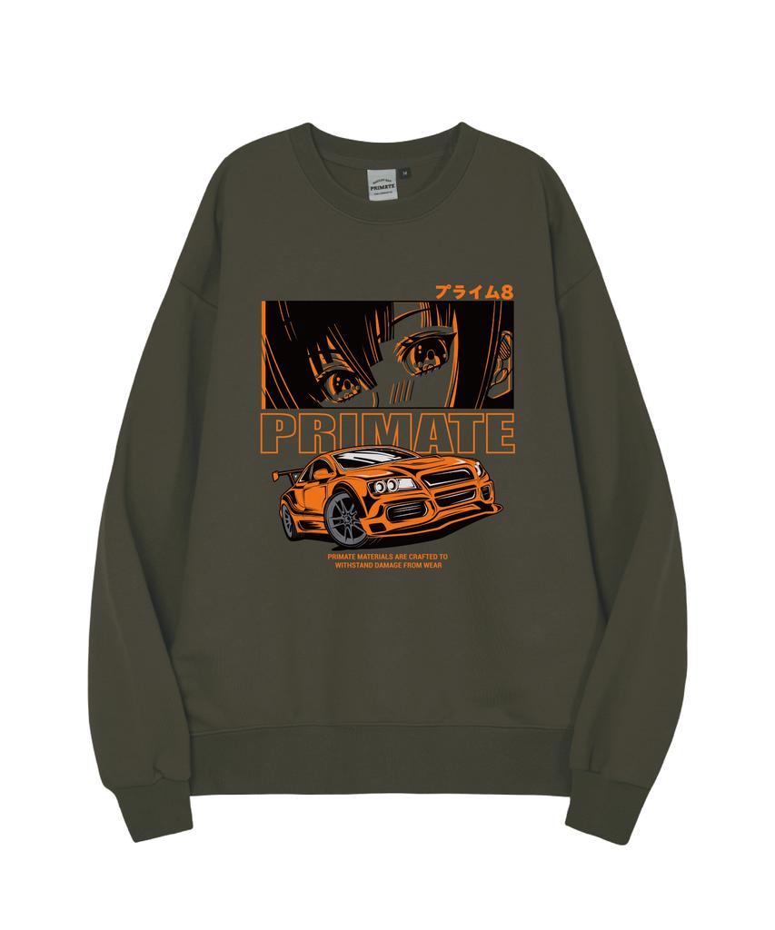 PRIMATE [Fleece-Lined/Non-Fleece-Lined] Ride Oversized Sweatshirt 6 Colors (Type A)