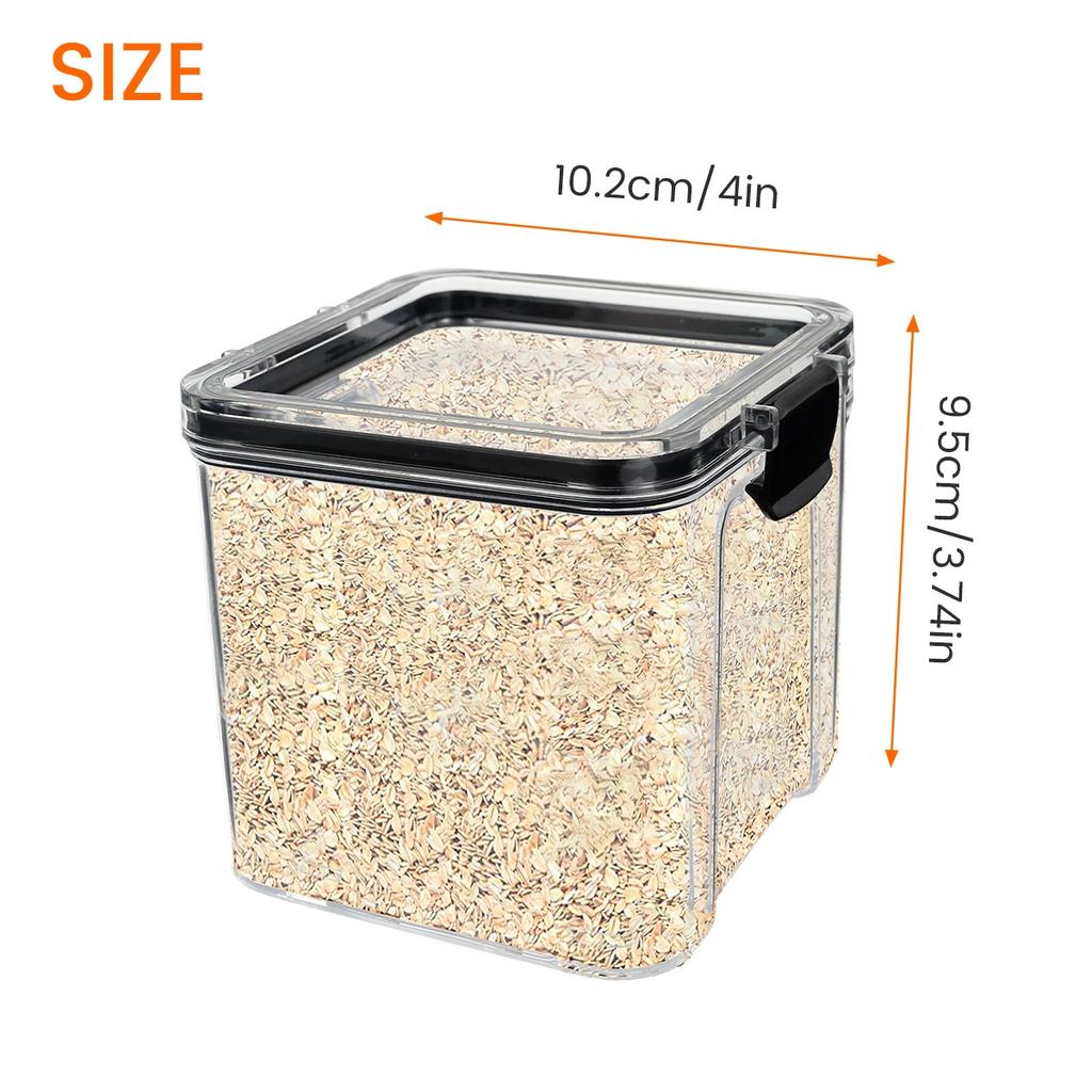 700ML Food Storage Box Stackable Kitchen Sealed Jar Clear Plastic Airtight Food Container with Lids for Cereal Organization 2Pcs