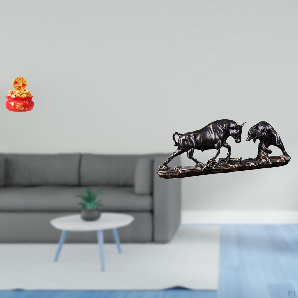 Festival Treasure Basin Cow Cattle Figurine Feng Shui Modern Chinese Ornament for Housewarming