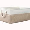 1Pc Cotton and Linen Splicing Thick EVA Clothing Storage Box Without Cover Hand-held Jeans Toy Wardrobe Desktop Storage Basket