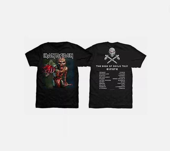 Iron Maiden Book of Souls Tour 2016 T-Shirt – Black Official Band Tee