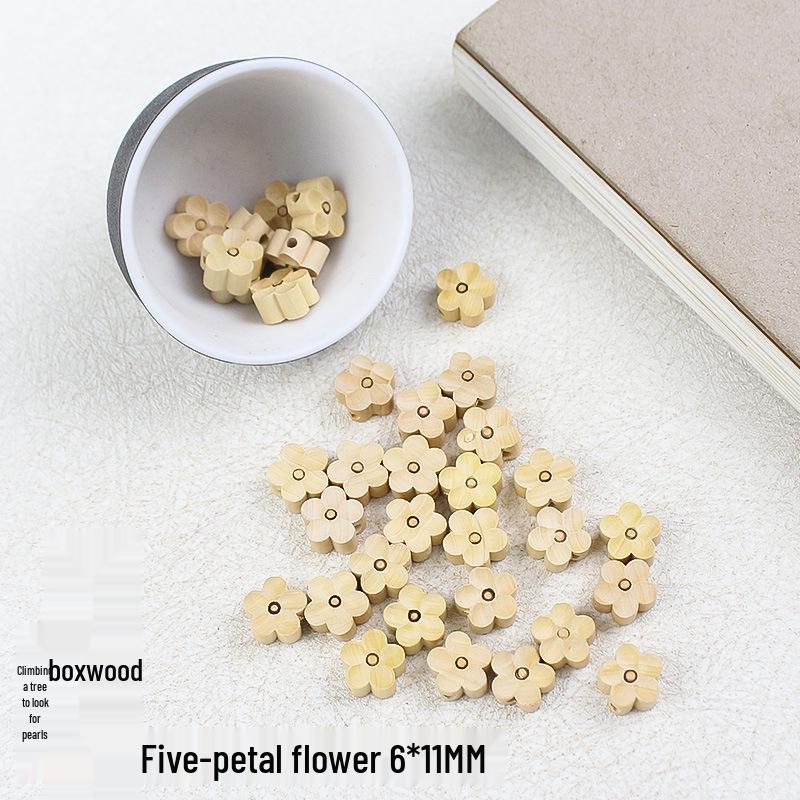 

Boxwood Plum Blossom Pendant: Five-Petal Flower DIY Jewelry Component & Hanging Ornament