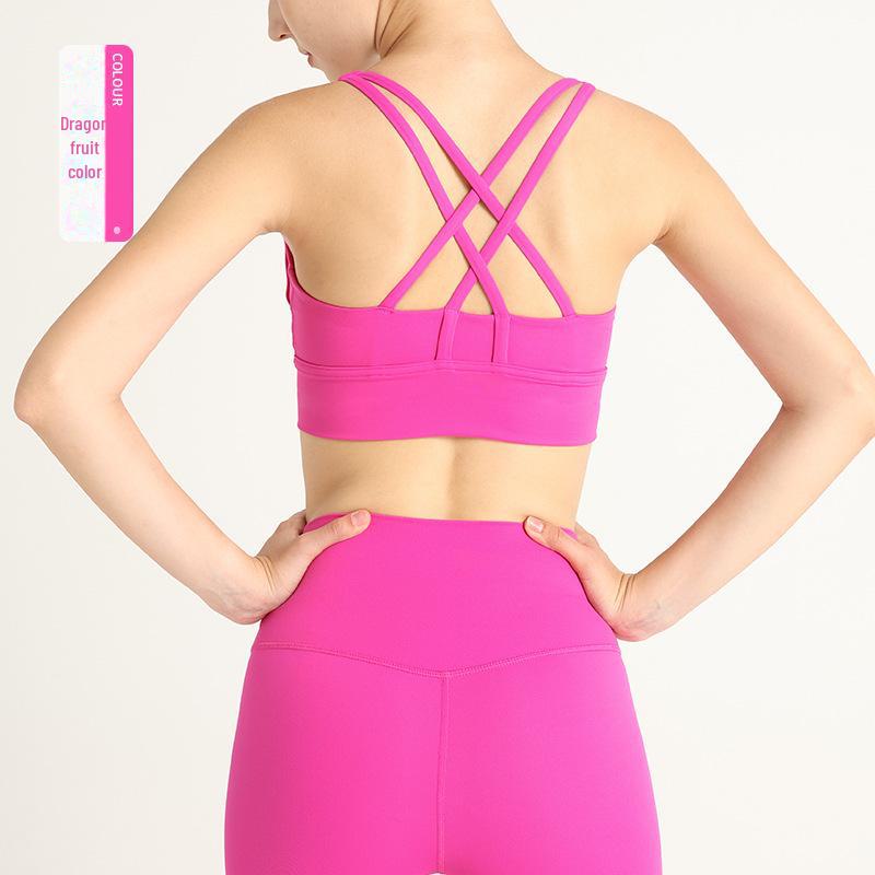 

Европейский и американский спортивный жилет с перекрестными лямками: Амортизирующий бюстгальтер для йоги телесного цвета для женщин L