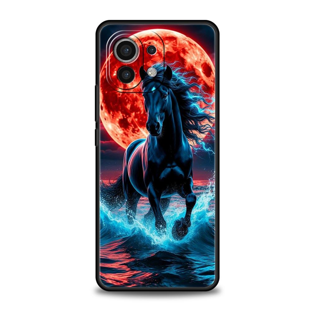 Coque de téléphone pour Xiaomi Mi 17 15 14 13 12 11 Ultra 15T 14T 13T 12T 11T Pro Lite 5G TPU Souple Capas Cheval Animal Fundas Capas