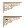 Double-Sided Carved Solid Wood Lintel: New Chinese Antique Corner Decoration for Background Walls