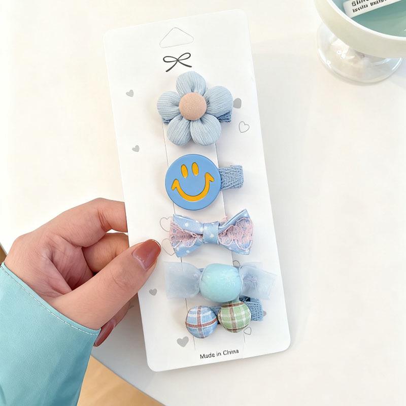 Adorable Fabric Bow & Flower Hair Clips for Kids - Non-Damaging Accessories