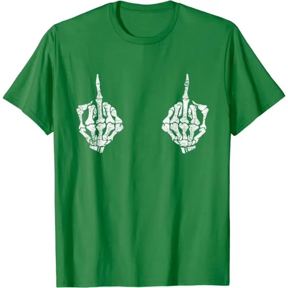 Skeleton Hands on Boobs Funny Spooky Halloween Costume T-Shirt