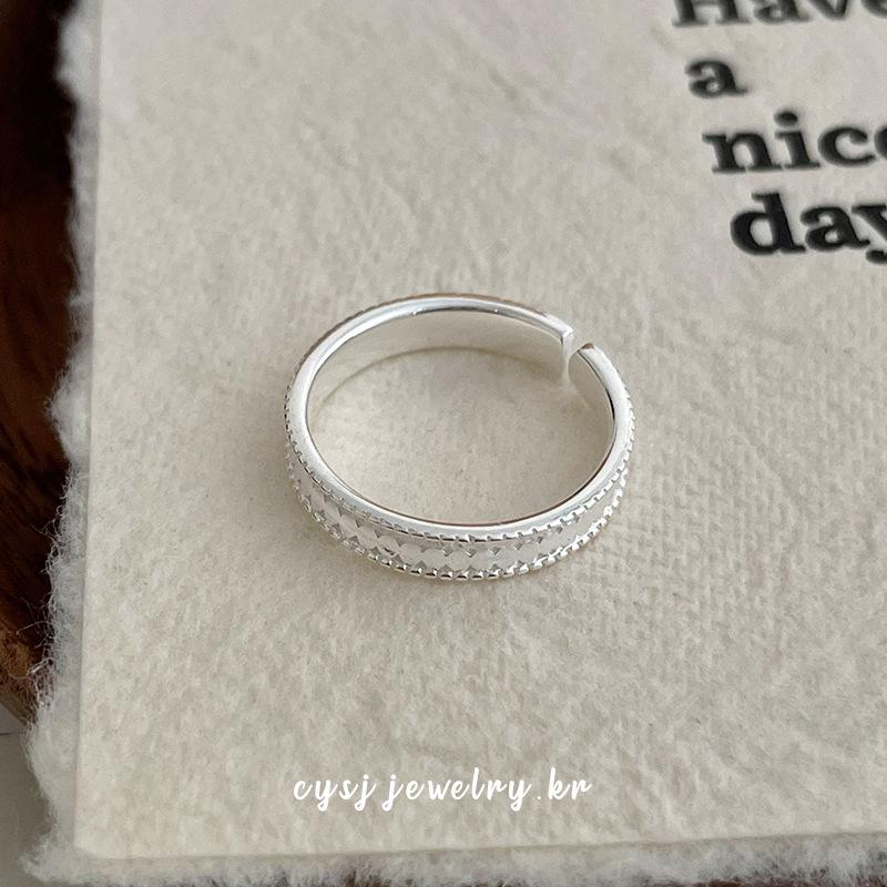 Cui Yan S925 Sterling Dragon Scale Sequin Ring, Korean Style Starry Sky Adjustable Open Ring for Women. Adjustable Open