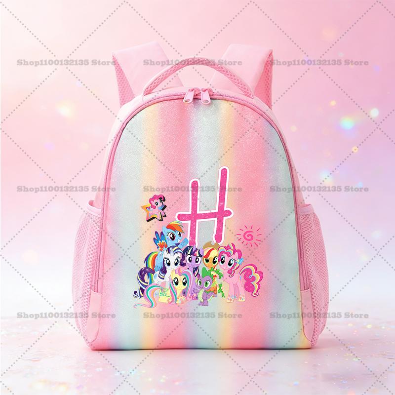 My Little Pony Schoolbag Kawaii Anime Pattern Pink Backpack Primary School Kindergarten Cartoon Shiny Bookbag Stationery Gifts Kid Friendly