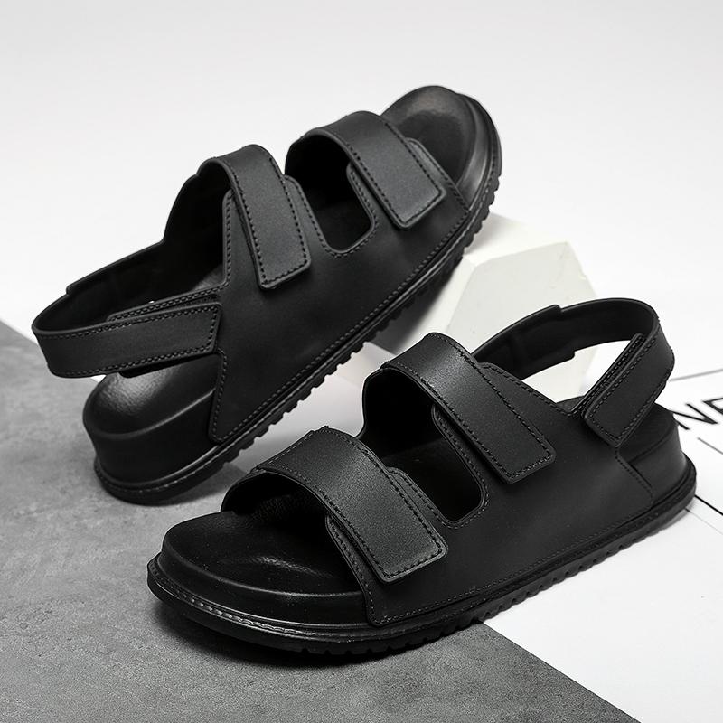 

39-45 Модные летние мужские сандалии для отдыха на природе пляжная обувь для мальчиков повседневные дизайнерские сандалии для мальчиков роскошные нескользящие мужские туфли бесплатная доставка 39 чёрный