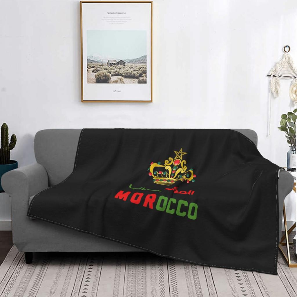 Kingdom Of Morocco Fuzzy Blanket Moroccan Flag Custom Throw Blanket for Home 125*100cm Bedspreads