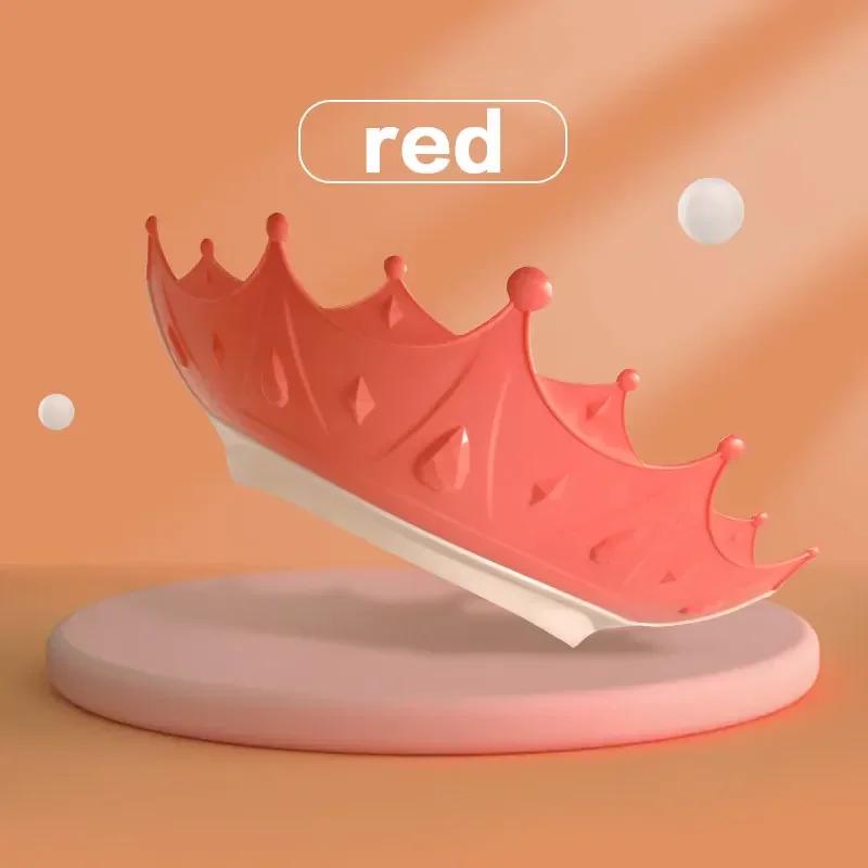 

Children s waterproof shower cap, cartoon baby shower cap, shampoo cap, crown design, available in three colors красный