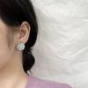 Sparkling Zircon Snowflake Stud Earrings For Women Shiny Crystal Ice Flower Earring Christmas Festival Jewelry New Year Gift